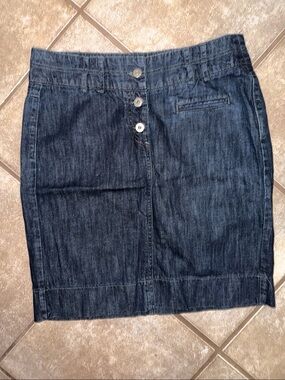 Mexx Dark Blue Denim Mini Skirt with Button Front